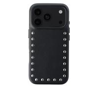 Selencia Selencia Coque arrière Studs avec MagSafe pour iPhone 18 Pro / 17 Pro Velvet Black Noir