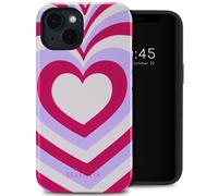 Selencia Selencia Coque arrière Vivid avec MagSafe iPhone 14 Double Hearts Rubine Red Lilac Multicolore