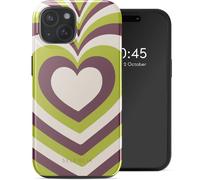 Selencia Selencia Coque arrière Vivid avec MagSafe iPhone 15 Double Hearts Plum Fern Multicolore