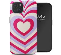 Selencia Selencia Coque arrière Vivid avec MagSafe iPhone 15 Double Hearts Rubine Red Lilac Multicolore