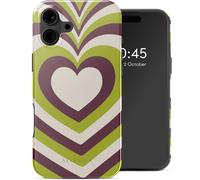Selencia Selencia Coque arrière Vivid avec MagSafe iPhone 16 Double Hearts Plum Fern Multicolore