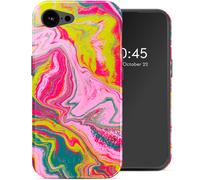 Selencia Selencia Coque arrière Vivid avec MagSafe iPhone 16e Marble Pink Multicolore