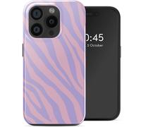 Selencia Selencia Coque arrière Vivid avec MagSafe pour iPhone 15 Pro Zebra Light Pink Lilac Multicolore