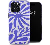 Selencia Selencia Coque arrière Vivid avec MagSafe pour iPhone 16 Pro Max Modern Bloom Sapphire Blue Multicolore