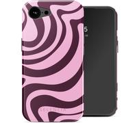 Selencia Selencia Coque arrière Vivid avec MagSafe pour iPhone 17e / 16e Wavy Swirl Pink Plum Multicolore