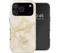Selencia Selencia Coque arrière Vivid avec MagSafe pour iPhone 18 Pro / 17 Pro Golden Beige Marble Multicolore