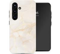 Selencia Coque arrière Vivid avec MagSafe pour Samsung Galaxy S25 - Golden Beige Marble