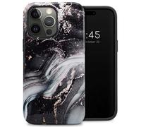 Selencia Selencia Coque arrière Vivid Tough iPhone 14 Pro Max Chic Marble Black Multicolore