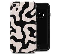 Selencia Coque arrière Vivid pour Apple iPhone SE (2022 / 2020) / 8 / 7 / 6(s) - Art Wave Black