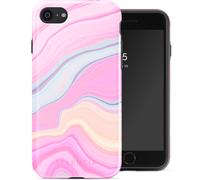 Selencia Selencia Coque arrière Vivid iPhone SE (2022 / 2020) / 8 / 7 Pastel Lipstick Marble Multicolore