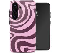 Selencia Selencia Coque arrière Vivid pour Samsung Galaxy S25 Wavy Swirl Pink Plum Multicolore
