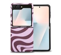 Selencia Selencia Coque arrière Vivid pour Samsung Galaxy Z Flip 7 Wavy Swirl Pink Plum Multicolore