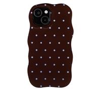 Selencia Selencia Coque arrière Vivid Wavy avec MagSafe pour iPhone 15 Happy Dots Chocolate Marron