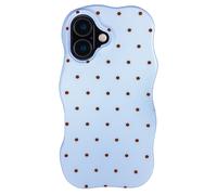 Selencia Selencia Coque arrière Vivid Wavy avec MagSafe pour iPhone 16 Happy Dots Digital Sky Bleu clair