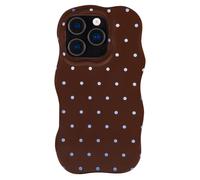 Selencia Selencia Coque arrière Vivid Wavy avec MagSafe pour iPhone 16 Pro Happy Dots Chocolate Marron