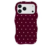 Selencia Selencia Coque arrière Vivid Wavy avec MagSafe pour iPhone 17 Pro Max Happy Dots Burgundy Rouge foncé