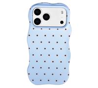 Selencia Selencia Coque arrière Vivid Wavy avec MagSafe pour iPhone 17 Pro Max Happy Dots Digital Sky Bleu clair