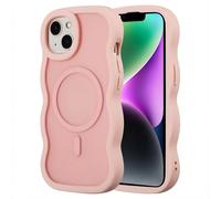 Selencia Coque arrière Wavy avec MagSafe pour Apple iPhone 14 / 13 - Soft Pink