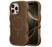 Selencia Coque arrière Wavy avec MagSafe pour Apple iPhone 16 Pro Max - Mocha Brown