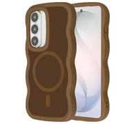 Selencia Selencia Coque arrière Wavy avec MagSafe Samsung Galaxy S26 Mocha Brown Multicolore