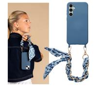 Selencia Coque avec dragonne de luxe pour Samsung Galaxy S23 FE - Bleu
