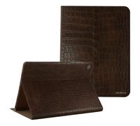 Selencia Selencia Coque Croco pour Samsung Galaxy Tab A11 Plus / A9 Plus Choco Brown Brun foncé