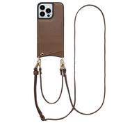 Selencia Selencia Coque de télephone Nova avec cordon et porte-cartes iPhone 13 Pro Mocha Brown Brun foncé