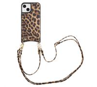Selencia Nova Phone Case avec cordon et porte-cartes pour Apple iPhone 14 / 13 - Leopard