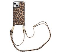 Selencia Selencia Coque de téléphone Nova avec cordon et porte-cartes iPhone 15 Leopard Multicolore