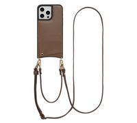 Selencia Selencia Coque de télephone Nova avec cordon et porte-cartes iPhone 15 Pro Max Mocha Brown Brun foncé