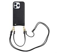 Selencia Coque de télephone Nova avec cordon et porte-cartes pour Apple iPhone 16 Pro - Noir