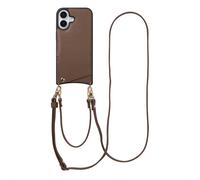 Selencia Selencia Coque de télephone Nova avec cordon et porte-cartes iPhone 17 Mocha Brown Brun foncé