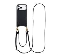 Selencia Coque de télephone Nova avec cordon et porte-cartes pour Apple iPhone 17 Pro Max - Noir