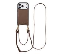 Selencia Selencia Coque de télephone Nova avec cordon et porte-cartes iPhone 17 Pro Mocha Brown Brun foncé