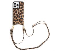 Selencia Selencia Coque de télephone Nova avec cordon et porte-cartes pour iPhone 13 Pro Leopard Multicolore