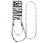 Selencia Coque de télephone Nova avec cordon et porte-cartes pour Apple iPhone 13 Pro - Zazzy Zebra