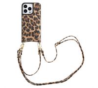 Selencia Selencia Coque de télephone Nova avec cordon et porte-cartes pour iPhone 14 Pro Leopard Multicolore