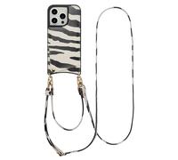 Selencia Coque de télephone Nova avec cordon et porte-cartes pour Apple iPhone 14 Pro - Zazzy Zebra