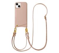Selencia Selencia Coque de télephone Nova avec cordon et porte-cartes pour iPhone 15 Dusty Rose Rose