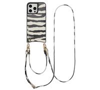 Selencia Coque de télephone Nova avec cordon et porte-cartes pour Apple iPhone 15 Pro Max - Zazzy Zebra