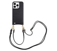 Selencia Coque de télephone Nova avec cordon et porte-cartes pour Apple iPhone 15 Pro - Noir