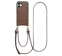 Selencia Selencia Coque de télephone Nova avec cordon et porte-cartes pour iPhone 16 Mocha Brown Brun foncé