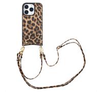 Selencia Coque de télephone Nova avec cordon et porte-cartes pour Apple iPhone 16 Pro - Leopard