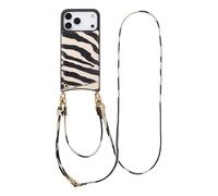 Selencia Coque de télephone Nova avec cordon et porte-cartes pour Apple iPhone 17 Pro Max - Zazzy Zebra