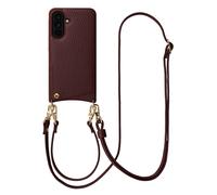 Selencia Selencia Coque de télephone Nova avec cordon et porte-cartes pour Samsung Galaxy A56 Bold Burgundy Rouge