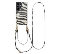 Selencia Coque de télephone Nova avec cordon et porte-cartes pour Samsung Galaxy S24 Ultra - Zazzy Zebra