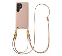 Selencia Selencia Coque de télephone Nova avec cordon et porte-cartes pour Samsung Galaxy S25 Ultra Dusty Rose Rose