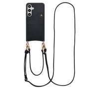Selencia Nova Phone Case avec cordon et porte-cartes pour Samsung Galaxy S24 / S25 - Noir