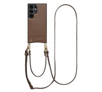 Selencia Coque de télephone Nova avec cordon et porte-cartes pour Samsung Galaxy S24 Ultra - Mocha Brown