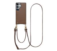 Selencia Selencia Coque de télephone Nova avec cordon et porte-cartes Samsung Galaxy S25 Ultra Mocha Brown Brun foncé